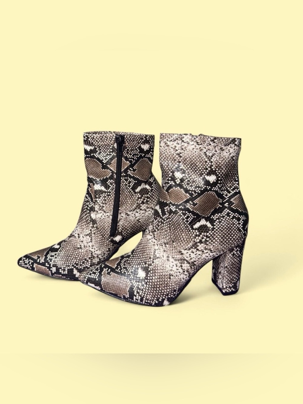 Catherine Malandrino Snake-Print Bolonie Ankle Boots